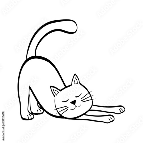 Cat concept. Cute cartoon animal icon. vector graphic