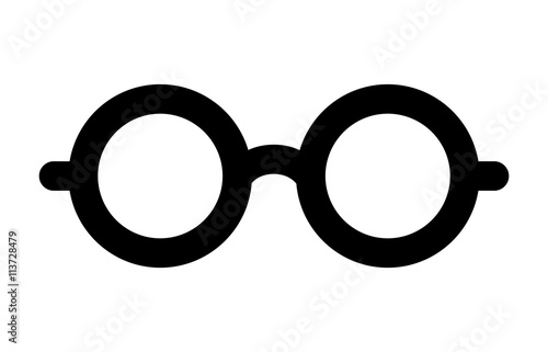 Round glasses or reading eyeglasses line art icon for apps and websites