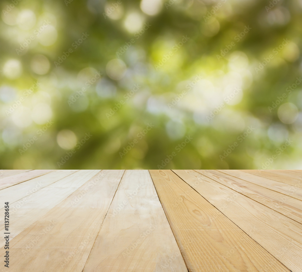 Blank area or space table top on bokeh green nature background, Blank area or space table top on bokeh green nature background,