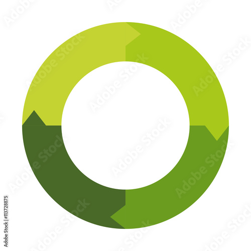 Green  infographic data concept. circle  icon. vector graphic