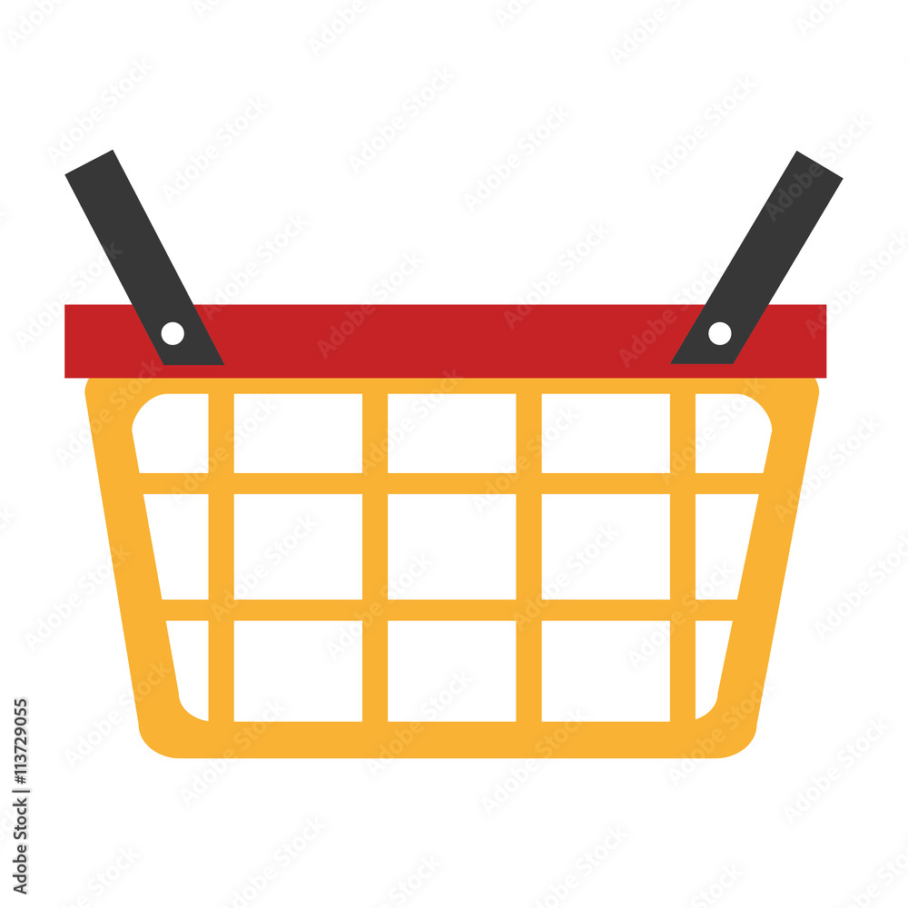 red and yellow shopping basket over isolated background,vector