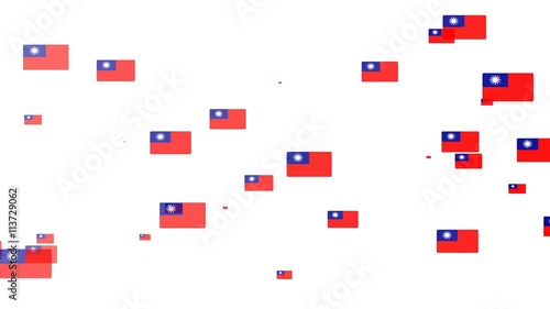 Isolated moving Flag of the Republic of China heart flag particles on white background. Flags of  Flag of the Republic of China. Flag of the Republic of China national flags.