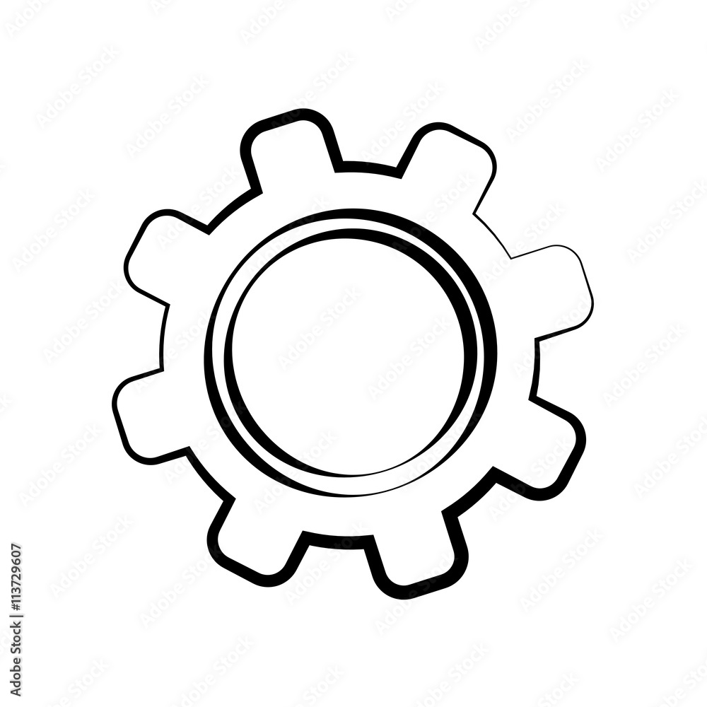 Machine part design. Gear  icon. vector graphic
