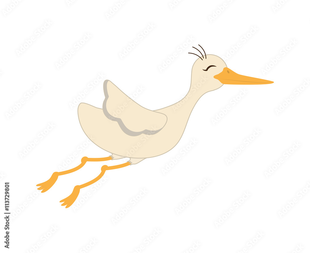 Fototapeta premium Cute animal design. stork icon. vector graphic