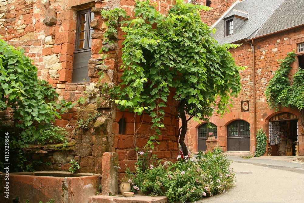 Naklejka premium Rue Collonges la Rouge