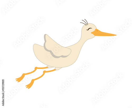 Cute animal design. stork icon. vector graphic