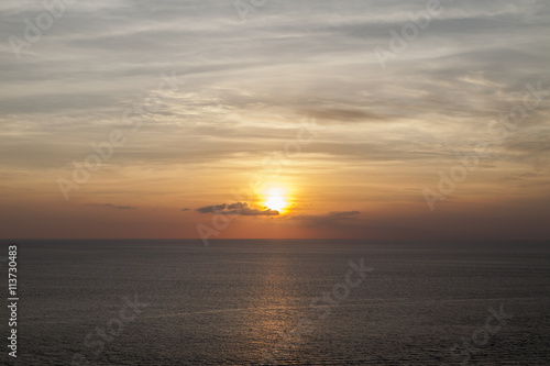 beautiful landscape with sunset over sea ,scenery background.