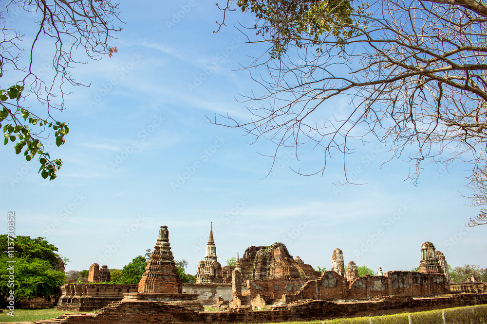 Ancient temple of Thailand, Watmahathat, Ayutthaya Ancient temple of Thailand, Watmahathat, Ayutthaya