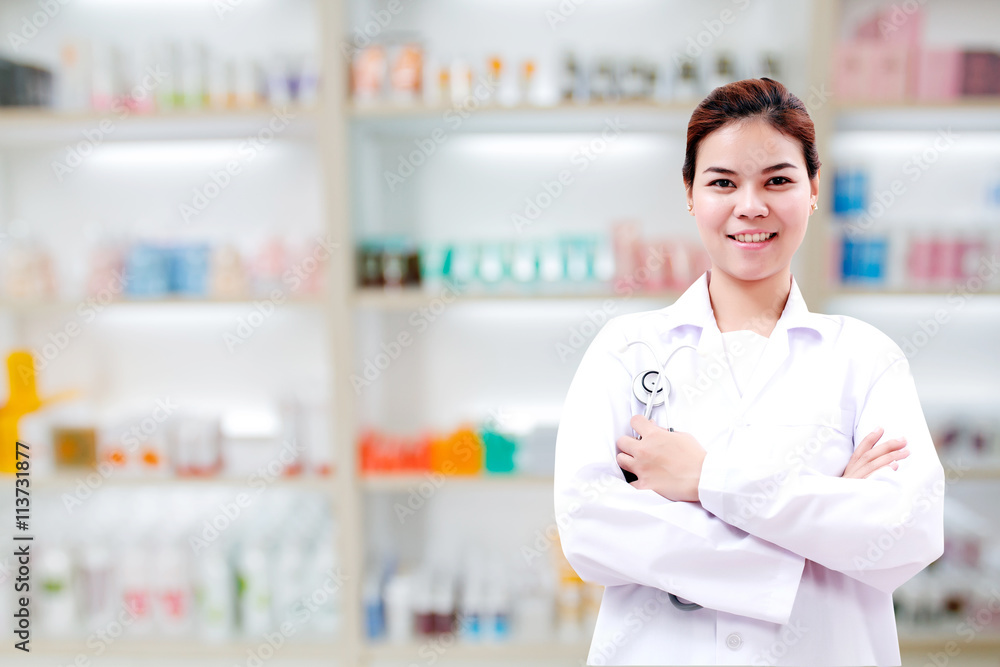 pharmacist chemist and medical doctor woman asia with stethoscop pharmacist chemist and medical doctor woman asia with stethoscop