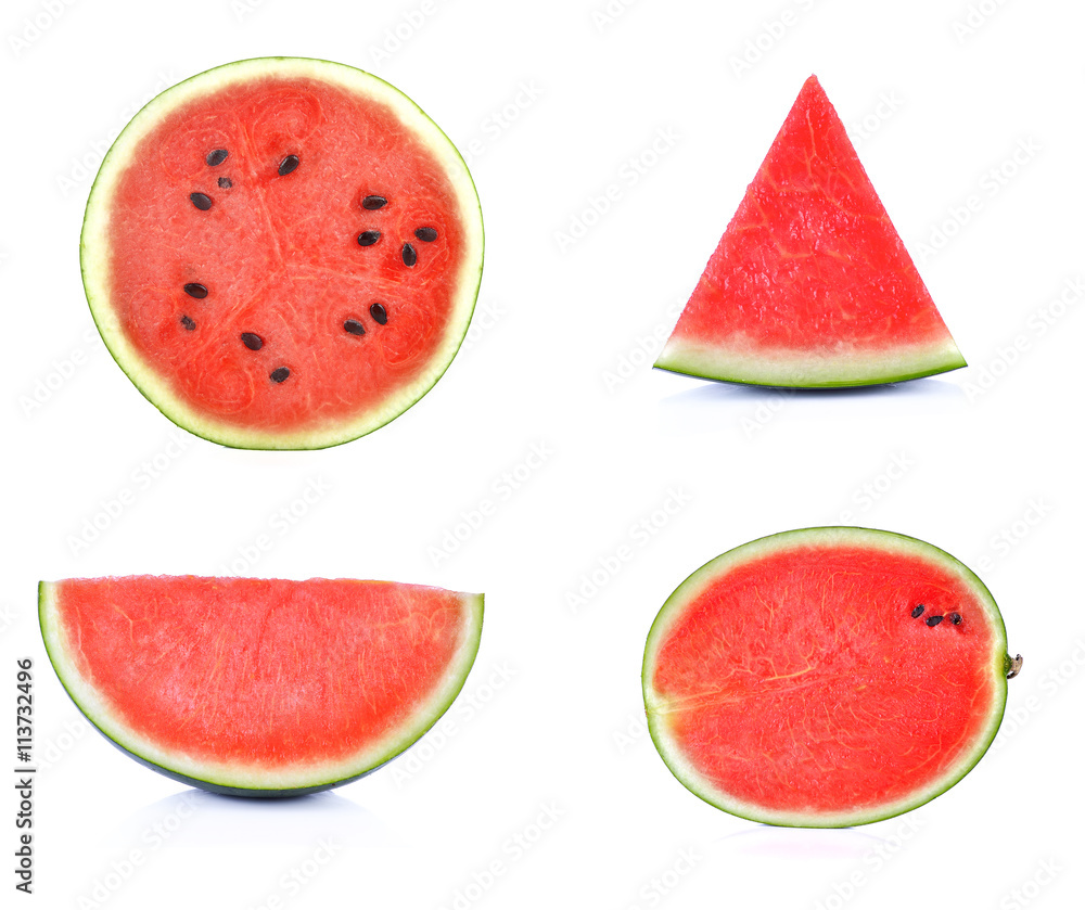 Set of Slice of watermelon on white background Set of Slice of watermelon on white background