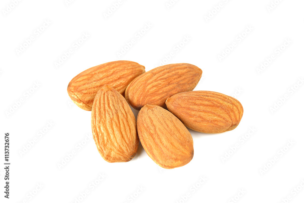 Almonds isolated on white background Almonds isolated on white background