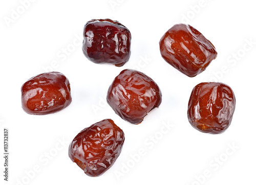 Candy red jujube isolated on white background