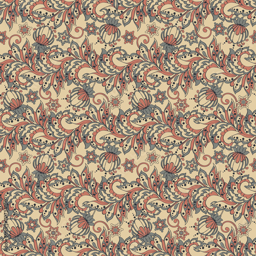 Vintage flowers seamless pattern.