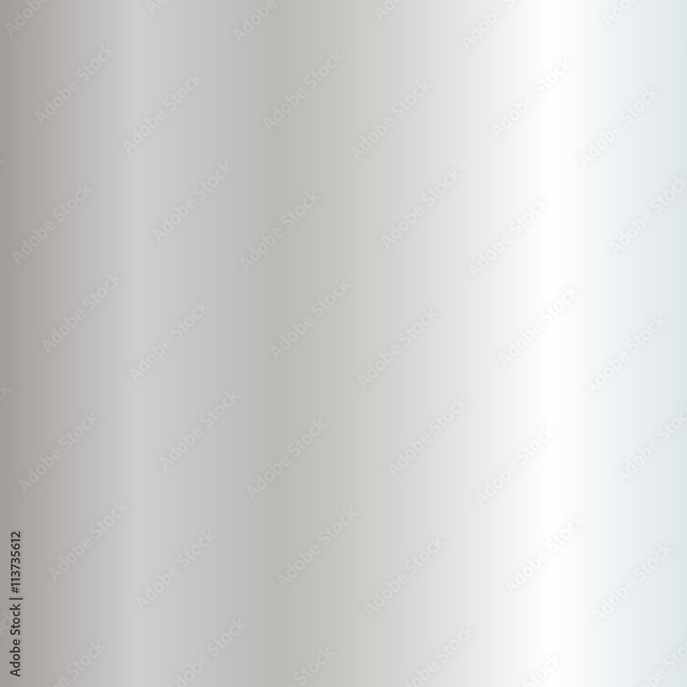 Silver metal plate texture. Light realistic, shiny, metallic empty vertical gradient template. Abstract gray decoration. Design for wallpaper, background, wrapping, fabric etc. Vector Illustration.