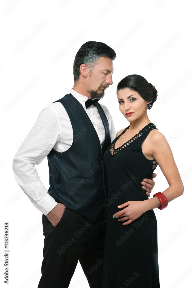 Happy mature couple isolated on white Happy mature couple isolated on white