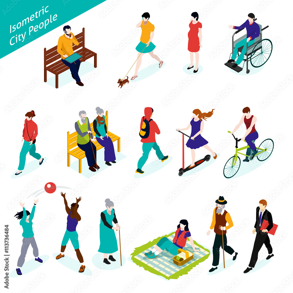 City People Isometric Set City People Isometric Set