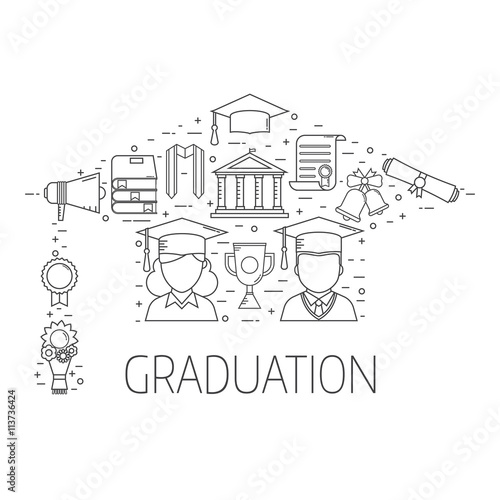 Graduation Postcard Vector Concept