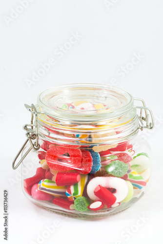 Glass jar full of candies