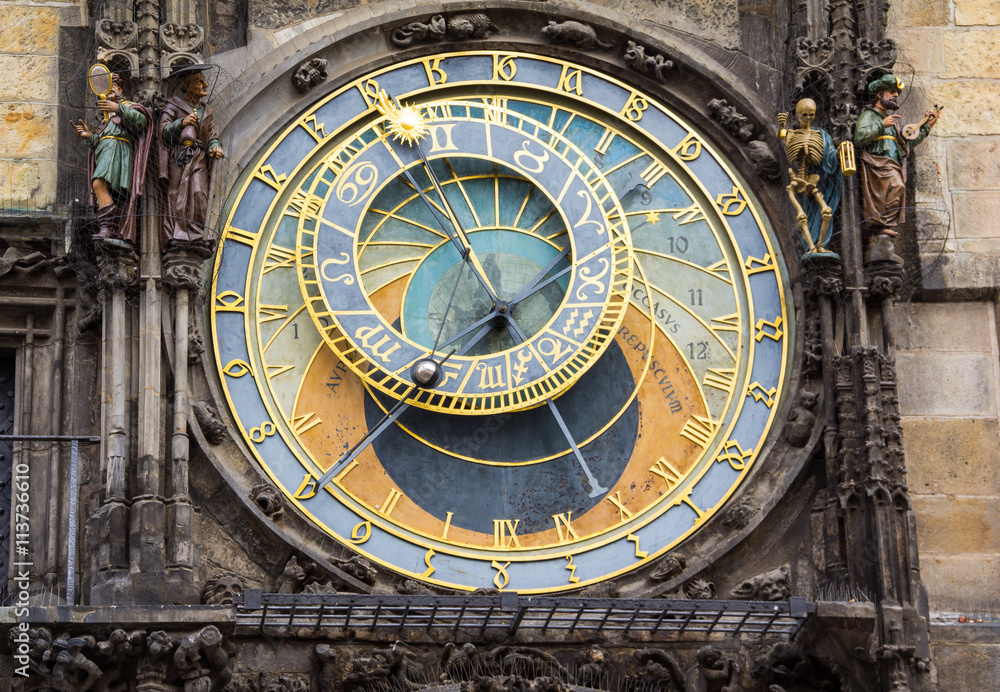 Astronomical Clock At Old Town Hall Tower In Prague 