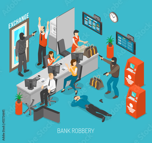 Bank Robbery Illustration 