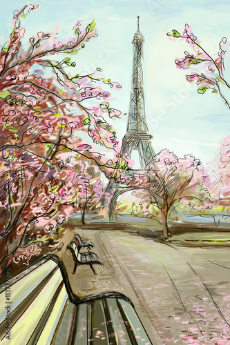 Photography Street in paris - illustration concept