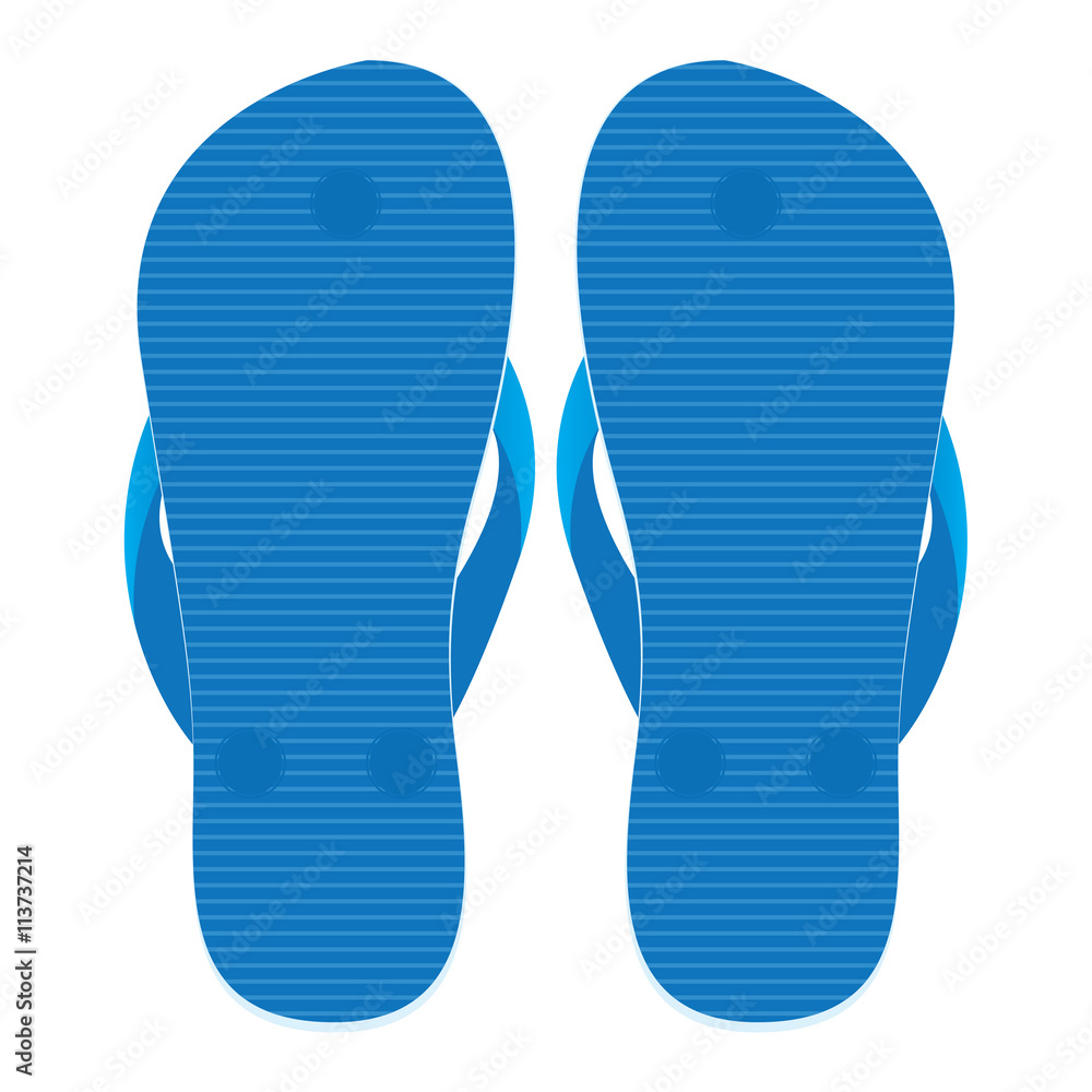Slippers set of back view isolated on white background. Floor on blue slippers. Slippers set of back view isolated on white background. Floor on blue slippers.