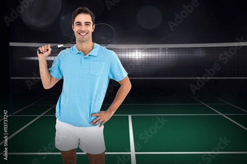 Badminton player standing with hand on hip © vectorfusionart
