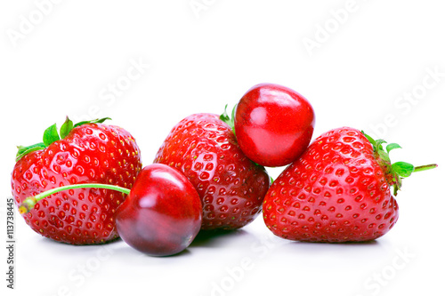 Strawberries and cherry