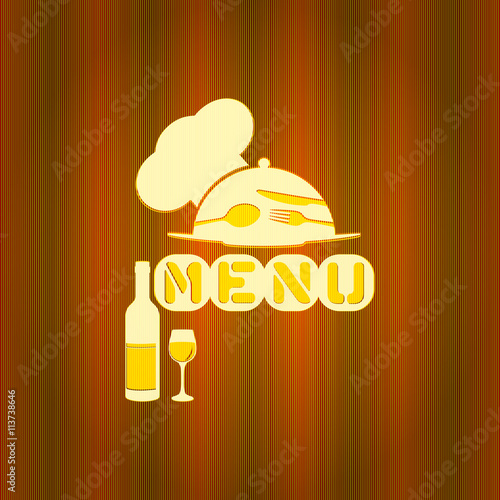 restaurant menu with a cap and plate