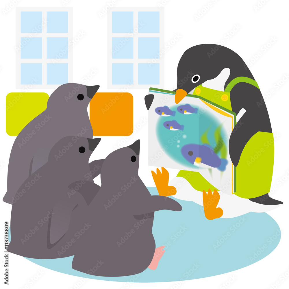 Naklejka premium アデリーペンギン 保育園 読み聞かせ