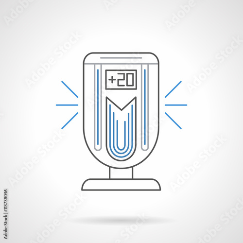 Portable air ionizer flat line vector icon