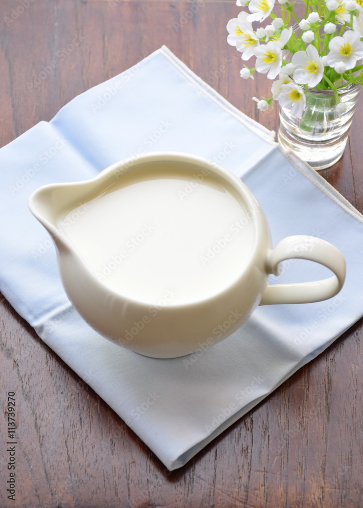 Delicious, nutritious and fresh milk in jar Delicious, nutritious and fresh milk in jar
