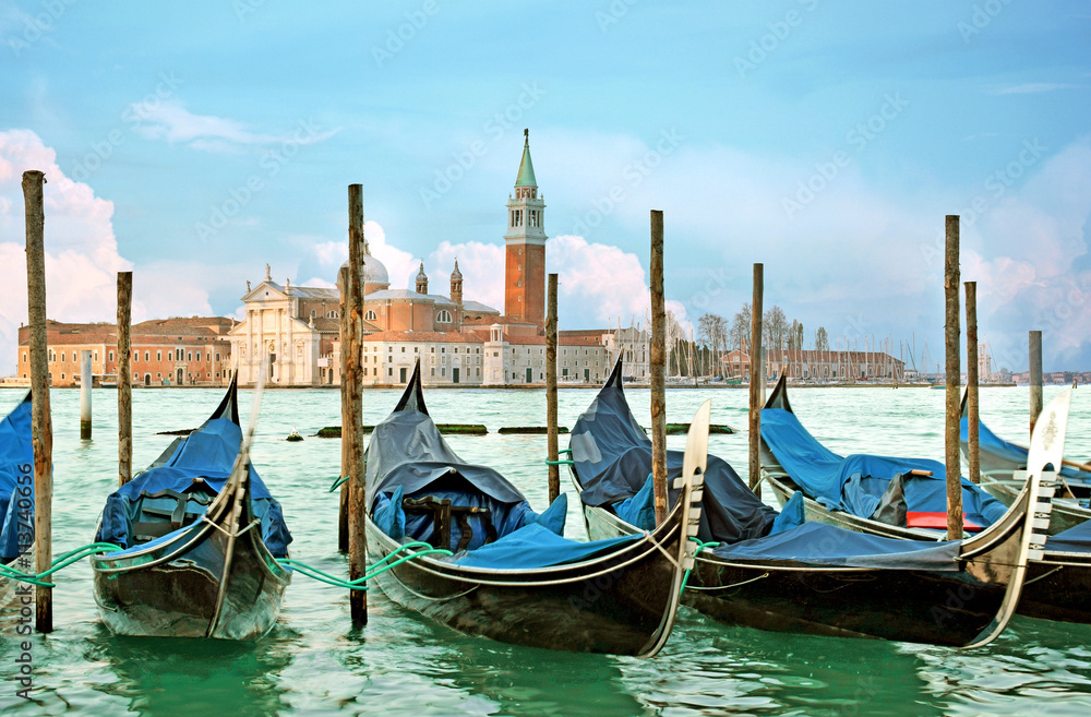 Italian Gondolas, Venice, Italy.