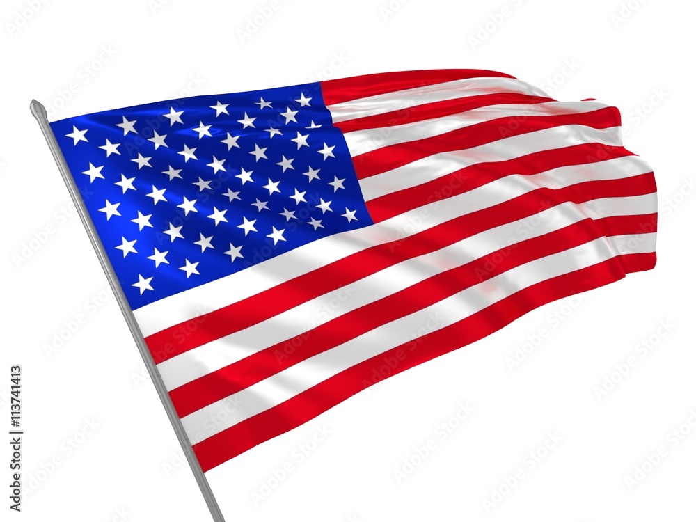 Fototapeta premium USA flag waving in the wind