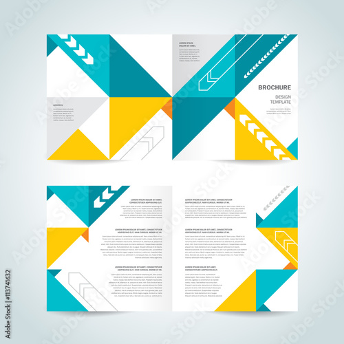 brochure design template booklet geometric abstract triangles