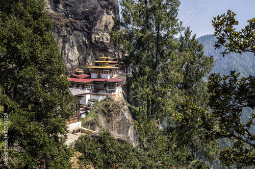 Taktshang monastery  Bhutan - Tigers Nest Monastery also know as Taktsang Palphug Monastery. Located in the cliffside of the upper Paro valley  in Bhutan.
