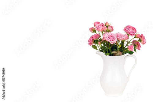 Wallpaper Mural Pink flowers in white jug. Torontodigital.ca