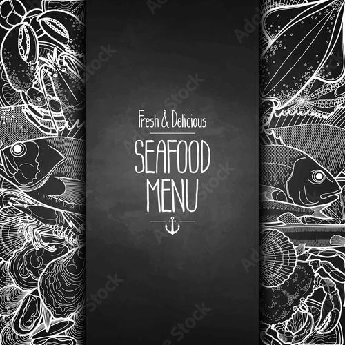Graphic seafood menu design
