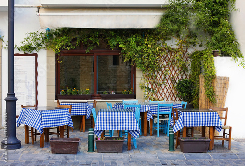 Cafe in Larnaca during Summe photo