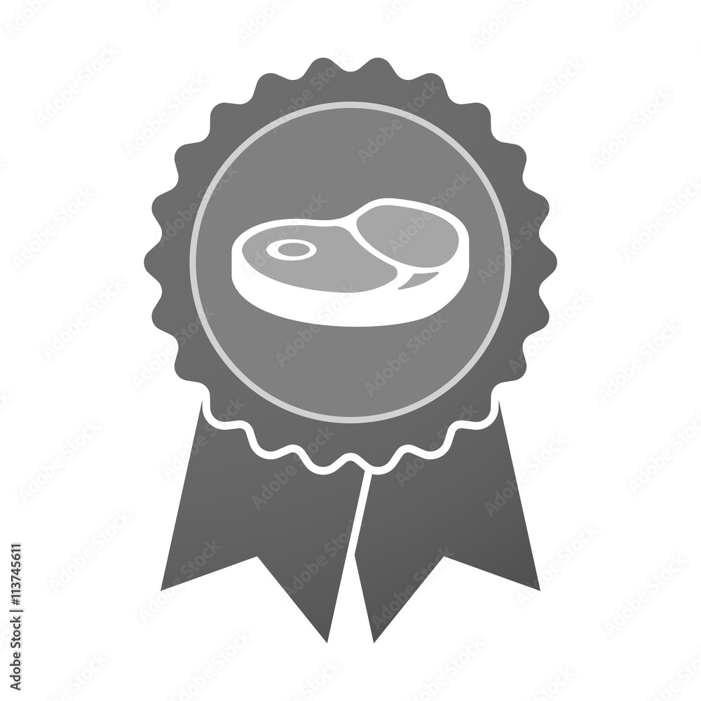 Isolated award badge with a steak icon Isolated award badge with a steak icon