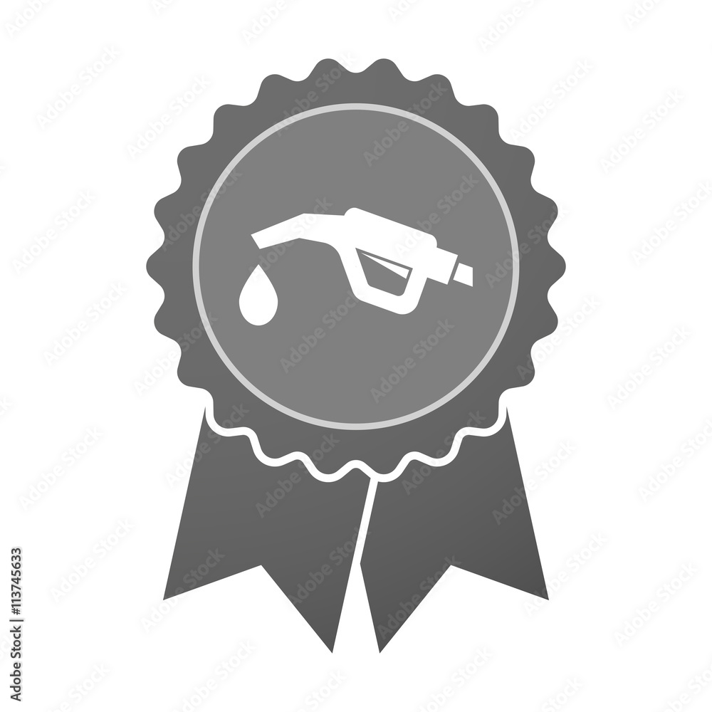 Isolated award badge with  a gas hose icon