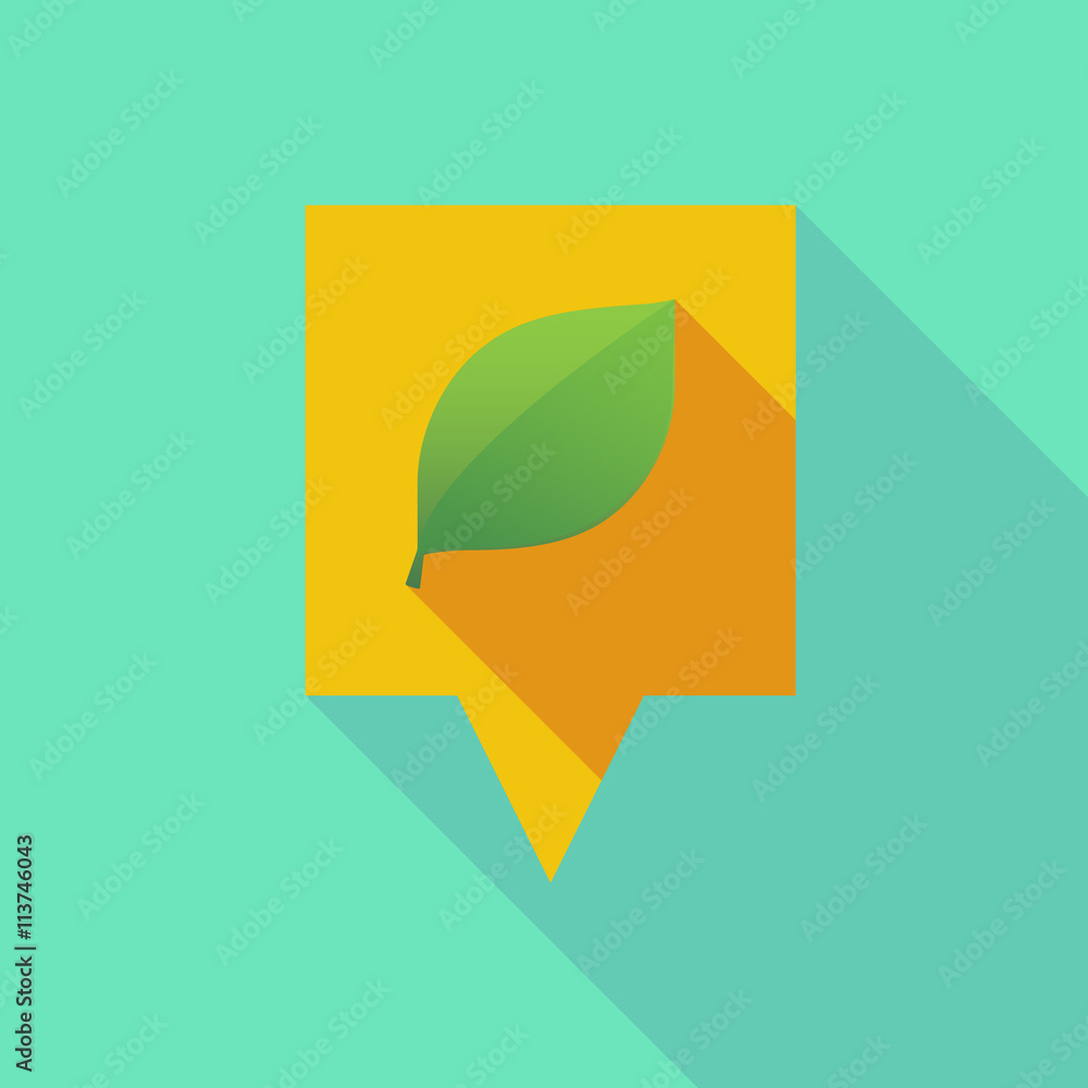 Long tooltip icon with a green leaf Long tooltip icon with a green leaf