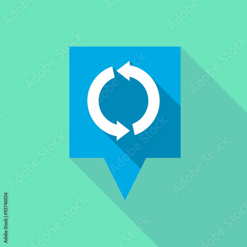 Long tooltip icon with a round recycle sign