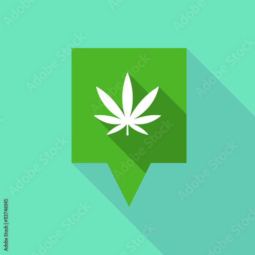 Long tooltip icon with a marijuana leaf