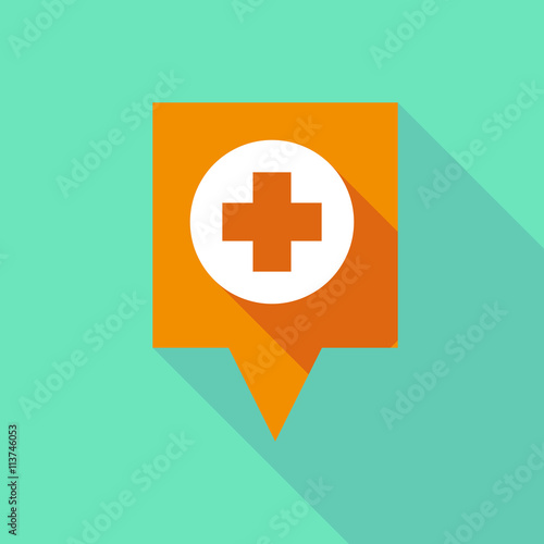 Long tooltip icon with a round pharmacy sign