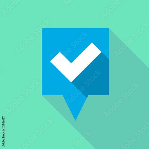 Long tooltip icon with a check mark