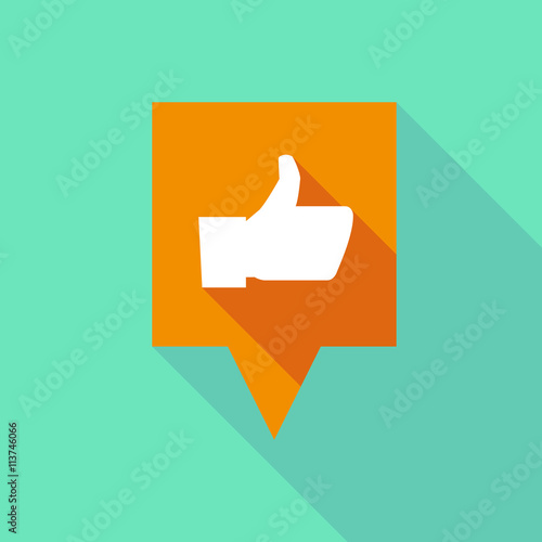 Long tooltip icon with a thumb up hand