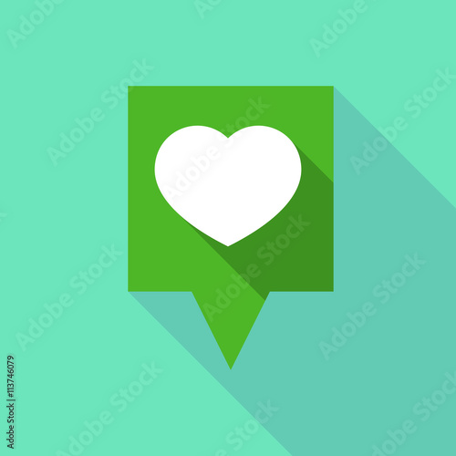 Long tooltip icon with a heart