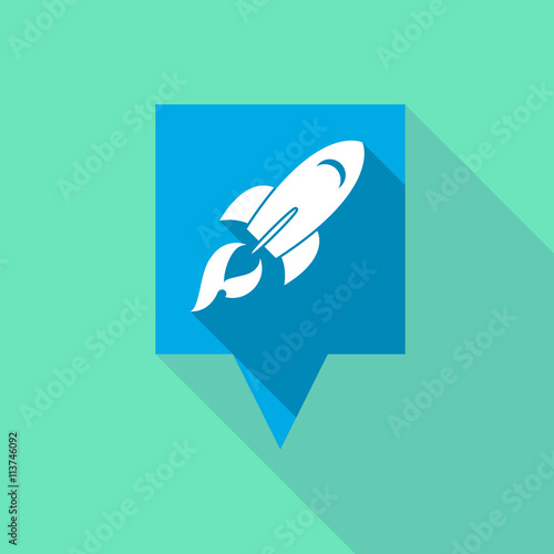 Long tooltip icon with a rocket