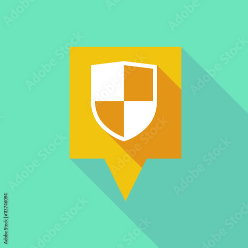 Long tooltip icon with a shield